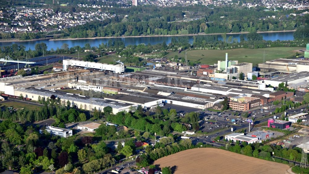 Andernach von oben - Werksgelände der der thyssenkrupp Rasselstein GmbH in Andernach im Bundesland Rheinland-Pfalz, Deutschland