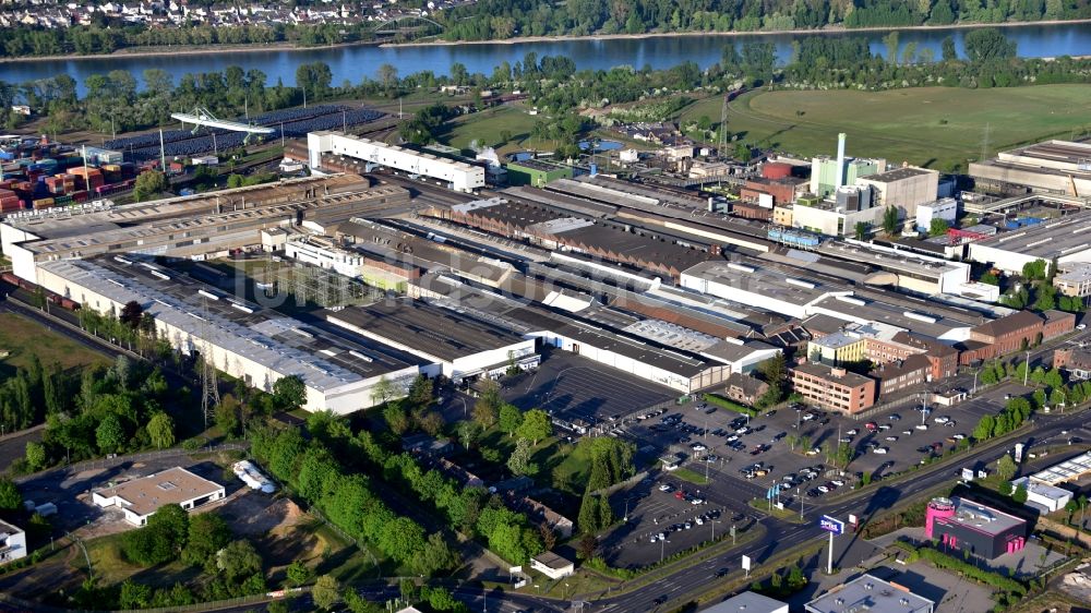 Luftbild Andernach - Werksgelände der der thyssenkrupp Rasselstein GmbH in Andernach im Bundesland Rheinland-Pfalz, Deutschland