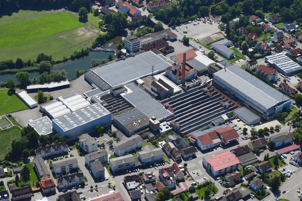 Lauchringen von oben - Werksgelände der ehemaligen Textilfirma Lauffenmühle in Lauchringen im Bundesland Baden-Württemberg, Deutschland