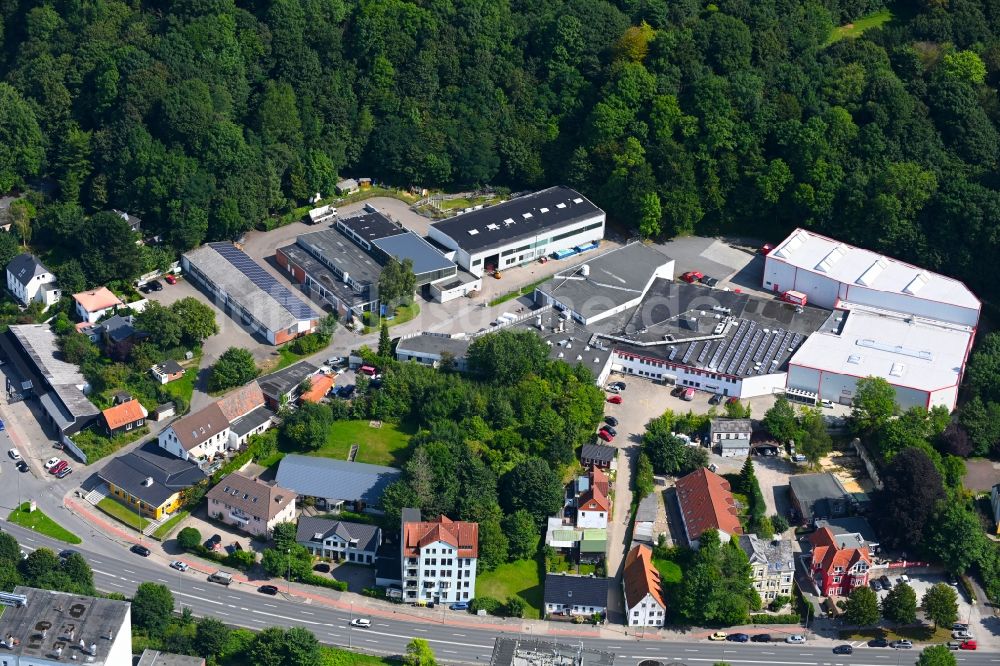 Luftaufnahme Flensburg - Werksgelände der FDF Flensburger Dragee-Fabrik GmbH & Co. KG in Flensburg im Bundesland Schleswig-Holstein, Deutschland