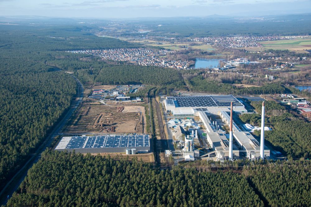 Luftaufnahme Weiherhammer - Werksgelände der Flachglasfabrik in Weiherhammer im Bundesland Bayern, Deutschland