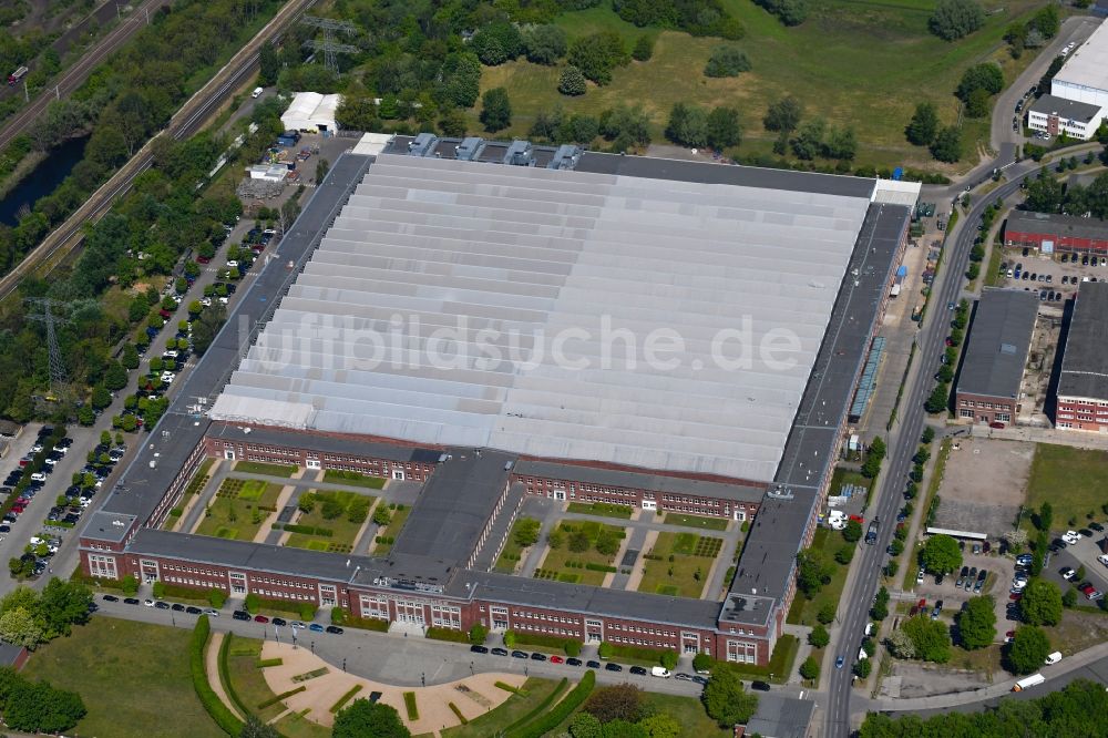 Luftaufnahme Berlin - Werksgelände der HASSE & WREDE GmbH an der Georg-Knorr-Straße im Ortsteil Marzahn-Hellersdorf in Berlin, Deutschland