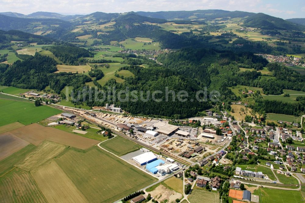 Luftaufnahme Liebenfels - Werksgelände der HASSLACHER NORICA TIMBER - HASSLACHER Gruppe in Liebenfels in Kärnten, Österreich