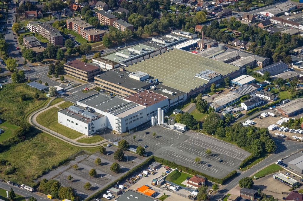 Hamm von oben - Werksgelände der HELLA GmbH & Co. KGaA in Hamm im Bundesland Nordrhein-Westfalen, Deutschland