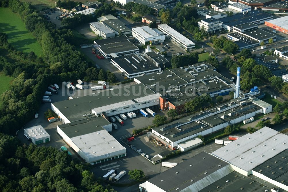 Schenefeld von oben - Werksgelände der Hermes Schleifmittel GmbH & CO. KG im Industriegebiet am Osterbrooksweg in Schenefeld im Bundesland Schleswig-Holstein