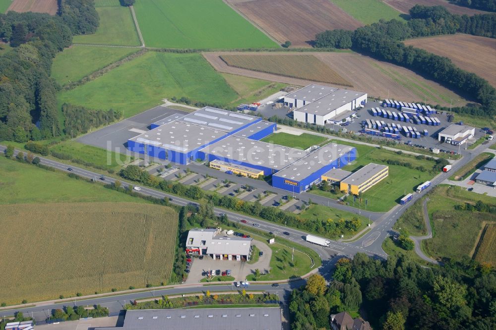 Steinhagen von oben - Werksgelände der Hörmann KG Antriebstechnik in Steinhagen im Bundesland Nordrhein-Westfalen, Deutschland