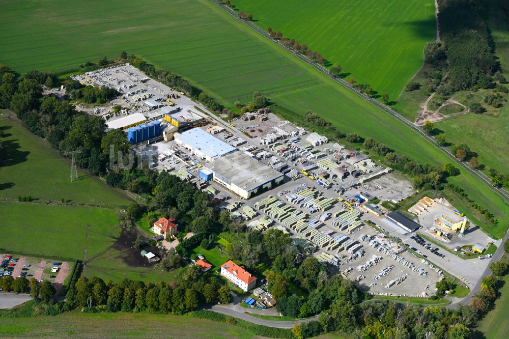 Luftbild Telz - Werksgelände der KANN GmbH Baustoffwerke Mittenwalde in Telz im Bundesland Brandenburg, Deutschland