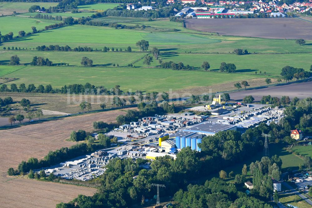 Luftaufnahme Telz - Werksgelände der KANN GmbH Baustoffwerke Mittenwalde in Telz im Bundesland Brandenburg, Deutschland