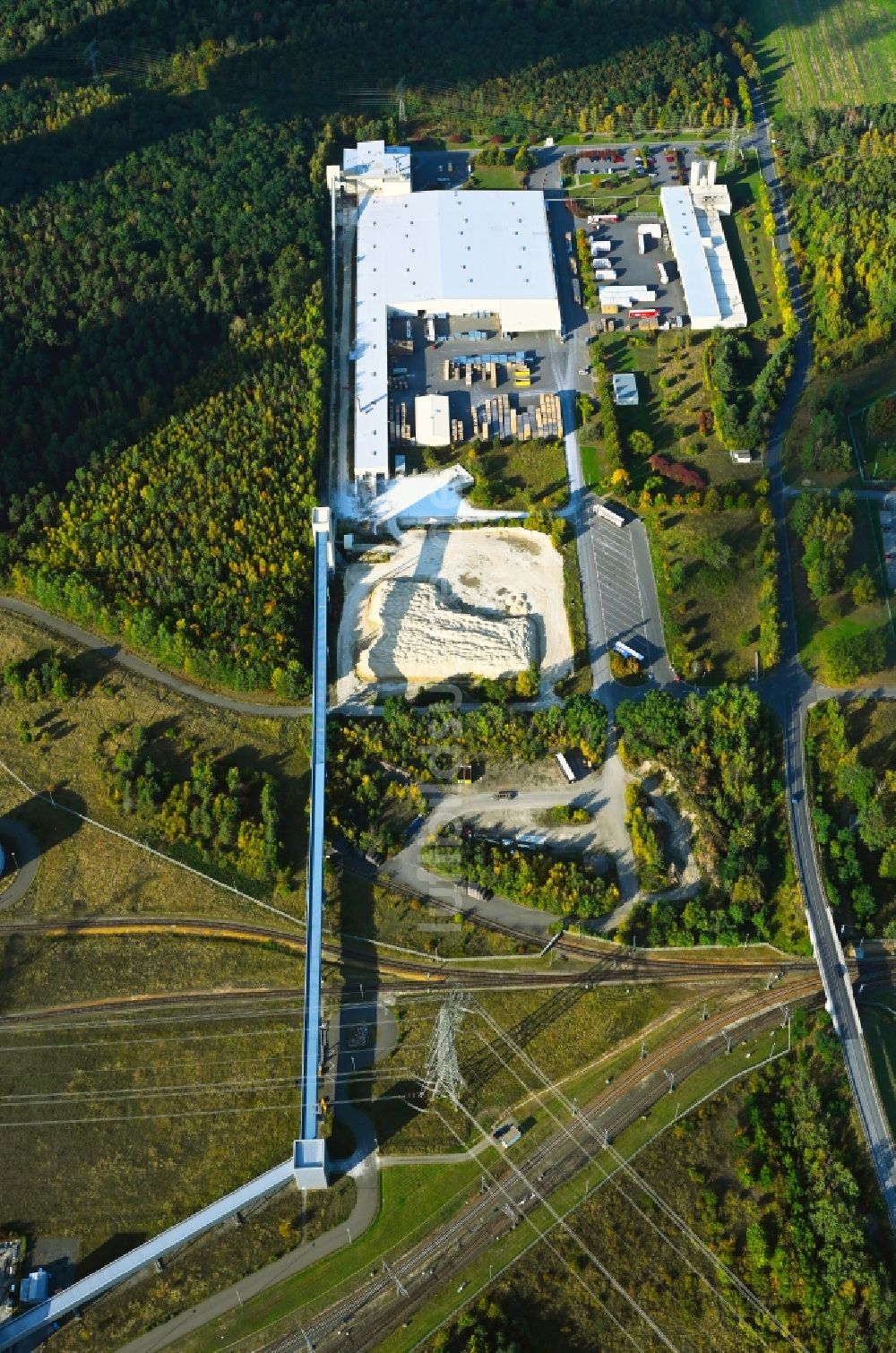 Luftaufnahme Spremberg - Werksgelände der Knauf Deutsche Gipswerke KG in Spremberg im Bundesland Brandenburg, Deutschland