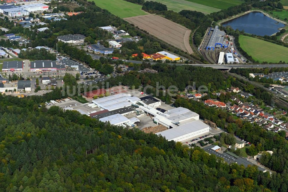 Uelzen von oben - Werksgelände der Ökokontor Biologische Erzeugnisse GmbH & Co. KG an der Nordallee in Uelzen im Bundesland Niedersachsen, Deutschland