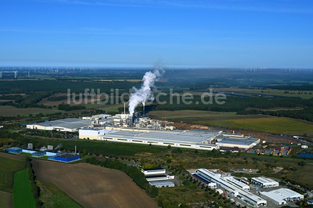 Luftbild Heiligengrabe - Werksgelände der KRONOTEX GmbH und in Heiligengrabe im Bundesland Brandenburg, Deutschland