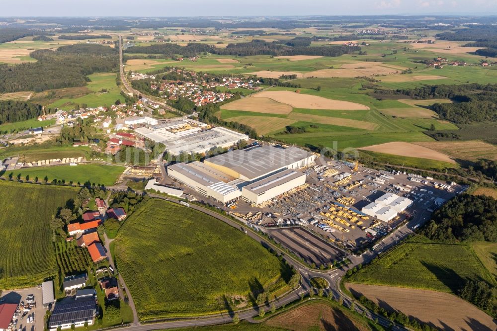 Bad Schussenried von oben - Werksgelände der Liebherr-Mischtechnik GmbH in Bad Schussenried im Bundesland Baden-Württemberg, Deutschland
