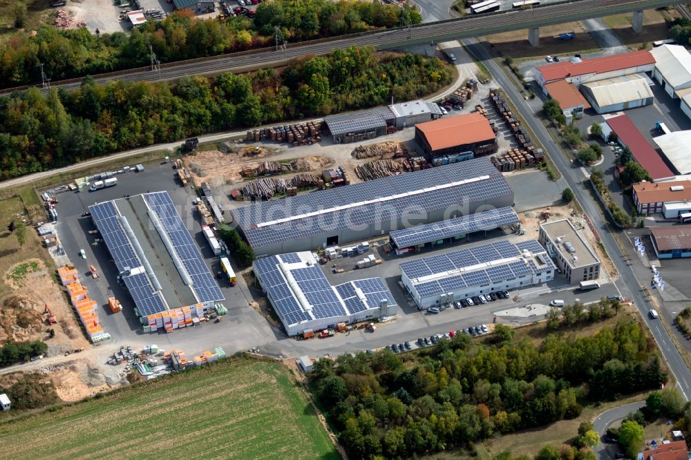 Gemünden am Main von oben - Werksgelände der LohrElement GmbH im Ortsteil Langenprozelten in Gemünden am Main im Bundesland Bayern, Deutschland