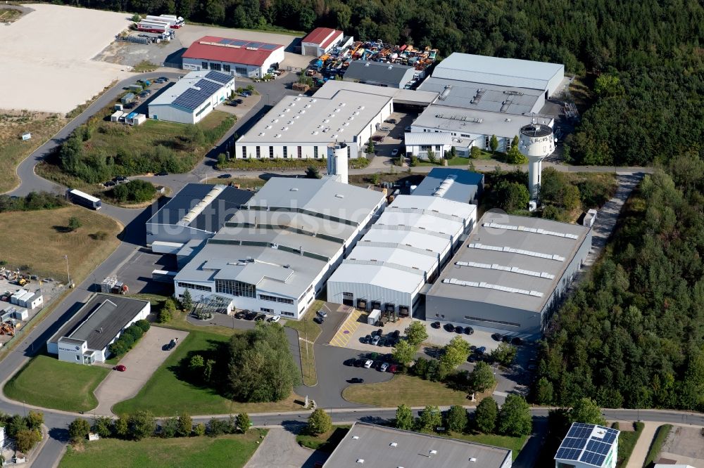 Osterburken von oben - Werksgelände der LTI-Metalltechnik GmbH im Industriepark in Osterburken im Bundesland Baden-Württemberg, Deutschland