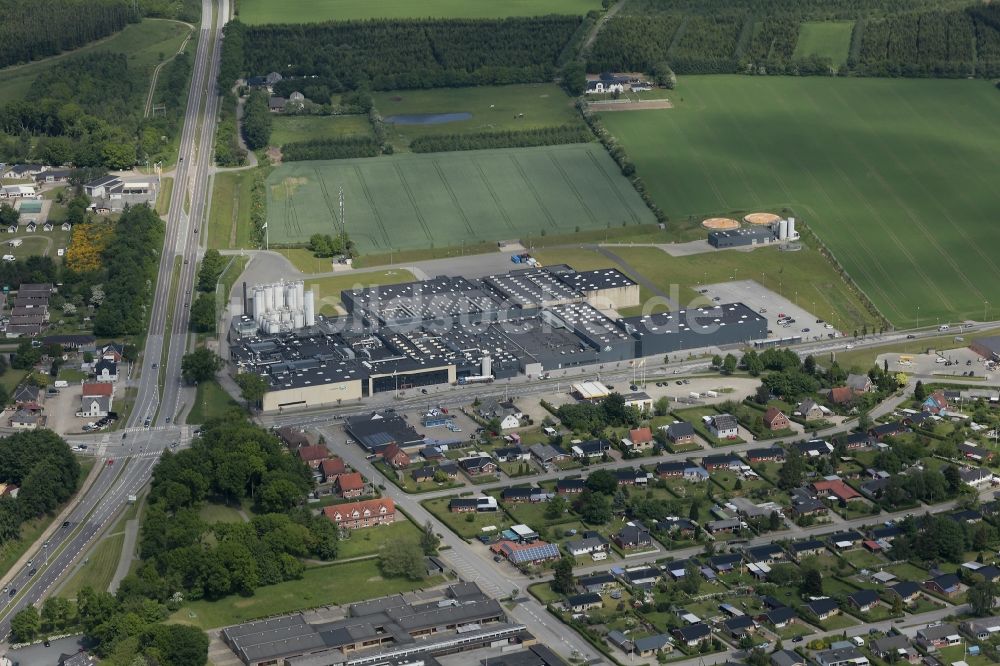 Luftbild Krusau - Werksgelände der Meiereigenossenschaft Arla Foods in Krusau in Region Syddanmark, Dänemark