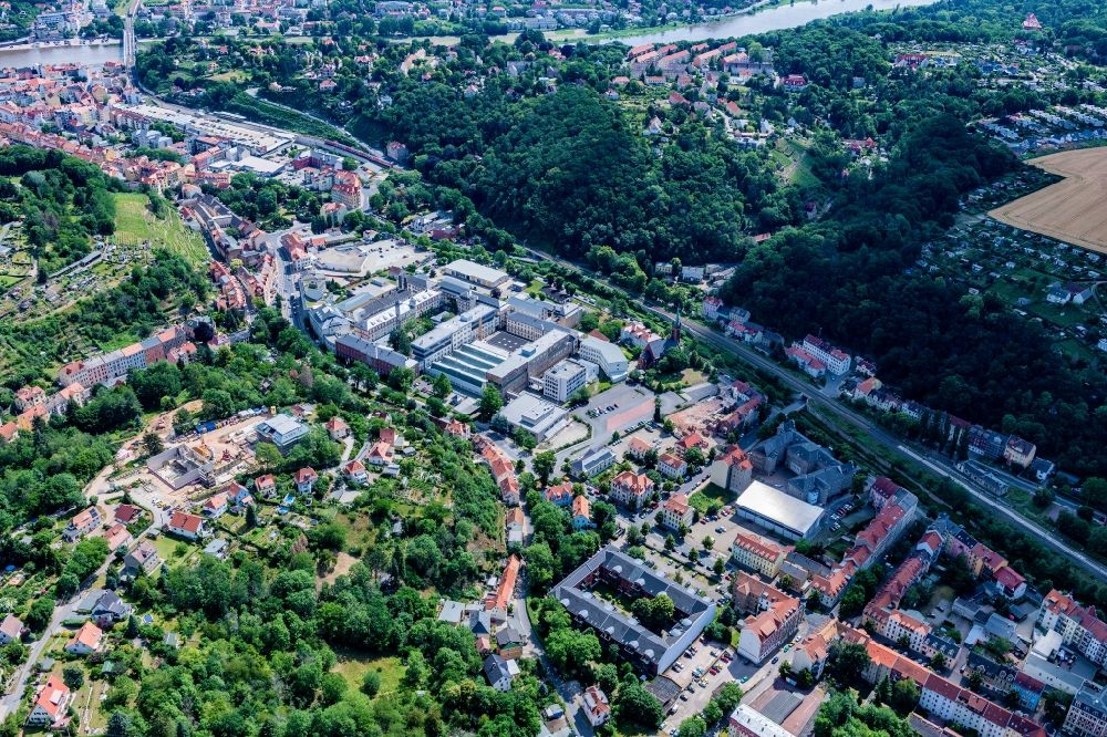 Luftbild Meißen - Werksgelände Meissner Porzelan in Meißen im Bundesland Sachsen, Deutschland