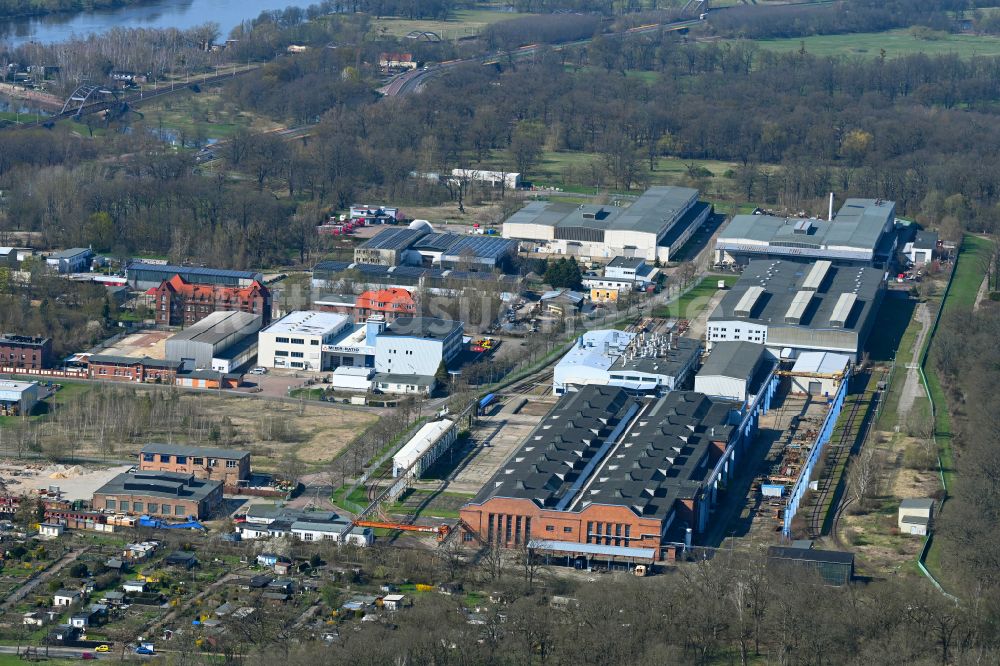 Luftaufnahme Dessau - Werksgelände Molinari Rail GmbH in Dessau im Bundesland Sachsen-Anhalt, Deutschland