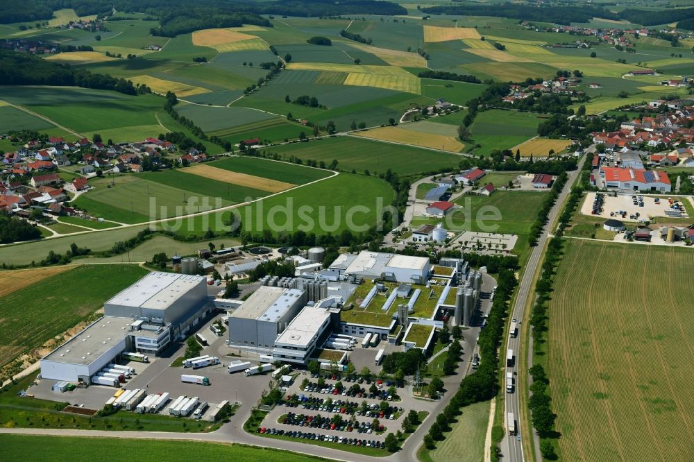 Luftaufnahme Bissingen - Werksgelände der Molkerei Gropper GmbH & Co. KG in Bissingen im Bundesland Bayern, Deutschland