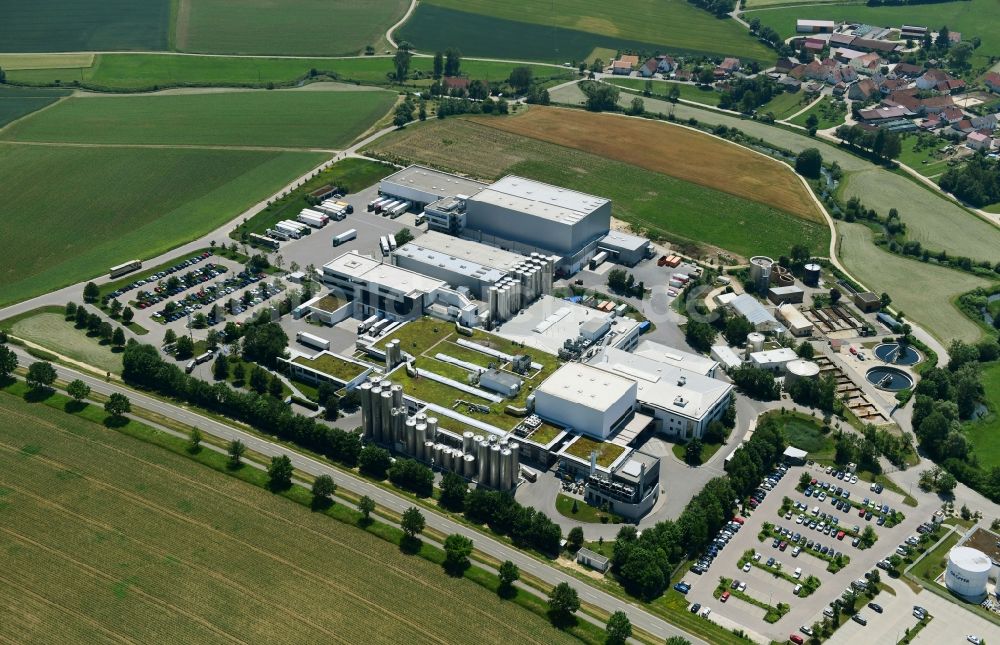 Bissingen von oben - Werksgelände der Molkerei Gropper GmbH & Co. KG in Bissingen im Bundesland Bayern, Deutschland