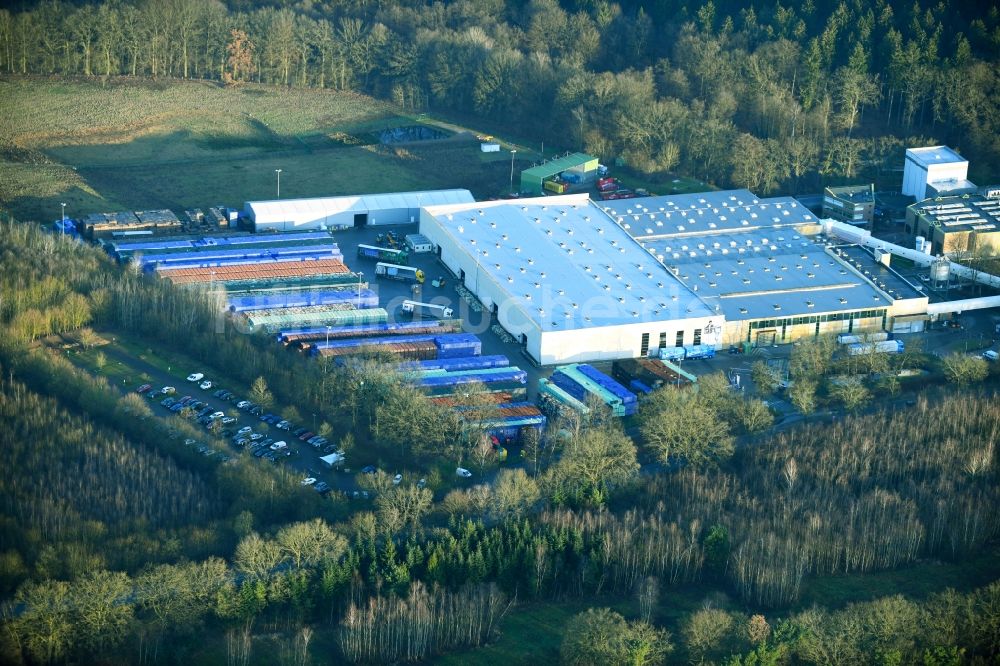 Luftbild Aumühle - Werksgelände der Nestlé Waters Deutschland Aktiengesellschaft in Aumühle im Bundesland Schleswig-Holstein, Deutschland