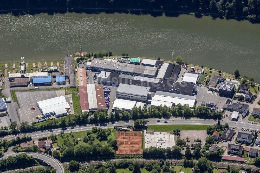 Neckarsteinach aus der Vogelperspektive: Werksgelände der Odenwald-Chemie GmbH in Neckarsteinach im Bundesland Hessen, Deutschland