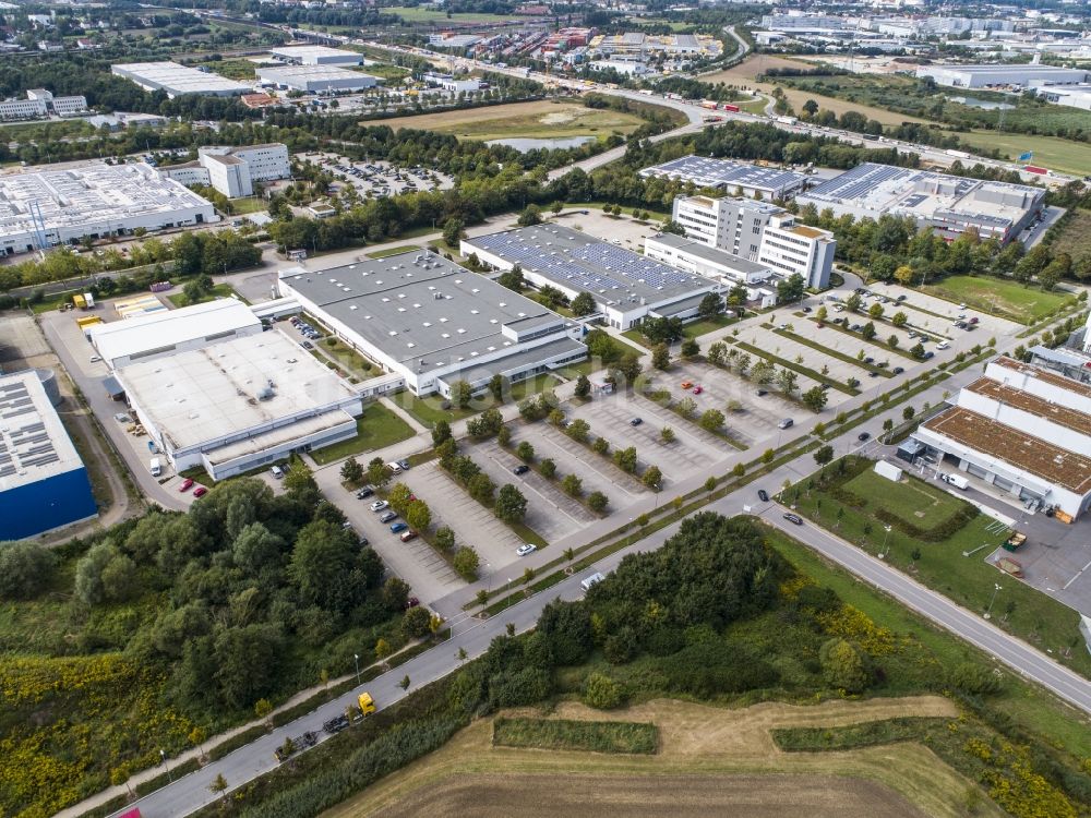 Regensburg aus der Vogelperspektive: Werksgelände der OSRAM OLED GmbH in Regensburg im Bundesland Bayern, Deutschland