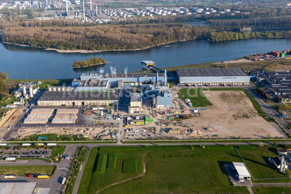 Luftbild Wörth am Rhein - Werksgelände der Papierfabrik Palm in Wörth am Rhein im Bundesland Rheinland-Pfalz, Deutschland