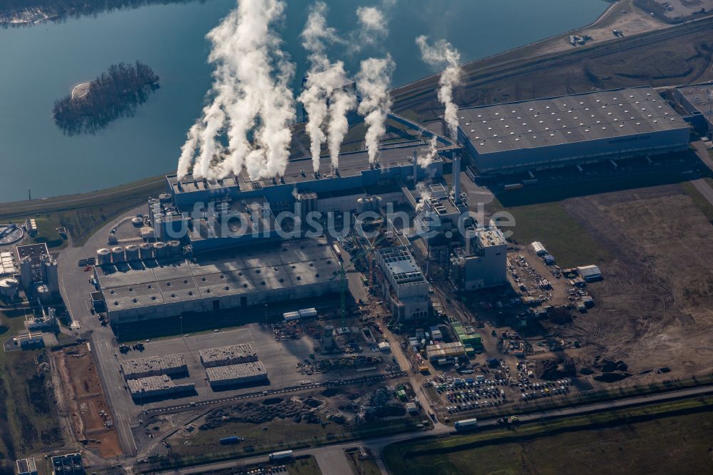 Wörth am Rhein von oben - Werksgelände der Papierfabrik Palm in Wörth am Rhein im Bundesland Rheinland-Pfalz, Deutschland