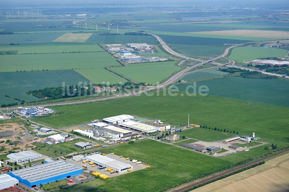 Landsberg aus der Vogelperspektive: Werksgelände der Paul Bauder GmbH & Co KG in Landsberg in Sachsen-Anhalt