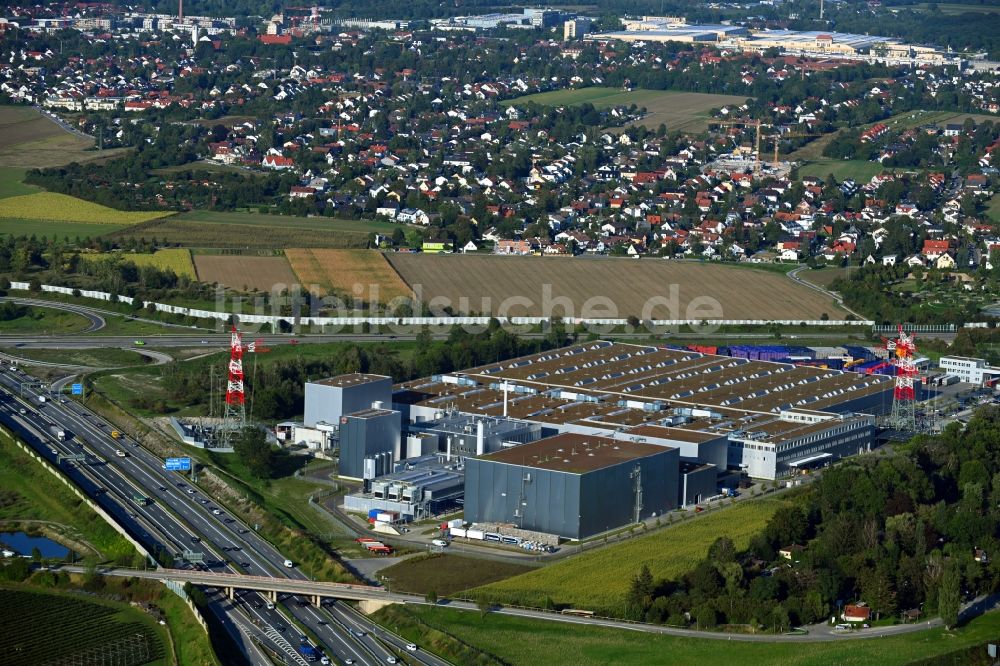 Luftaufnahme München - Werksgelände der Paulaner Brauerei im Ortsteil Lochhausen in München im Bundesland Bayern, Deutschland