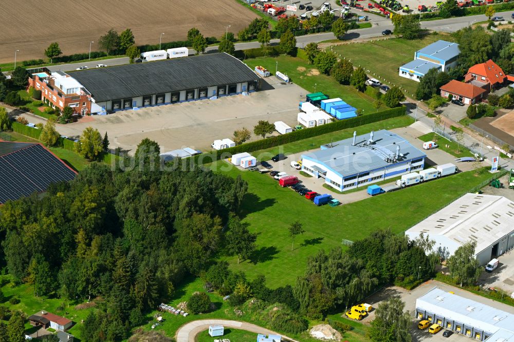 Luftaufnahme Demmin - Werksgelände der peenelack GmbH & Co. KG in Demmin im Bundesland Mecklenburg-Vorpommern, Deutschland