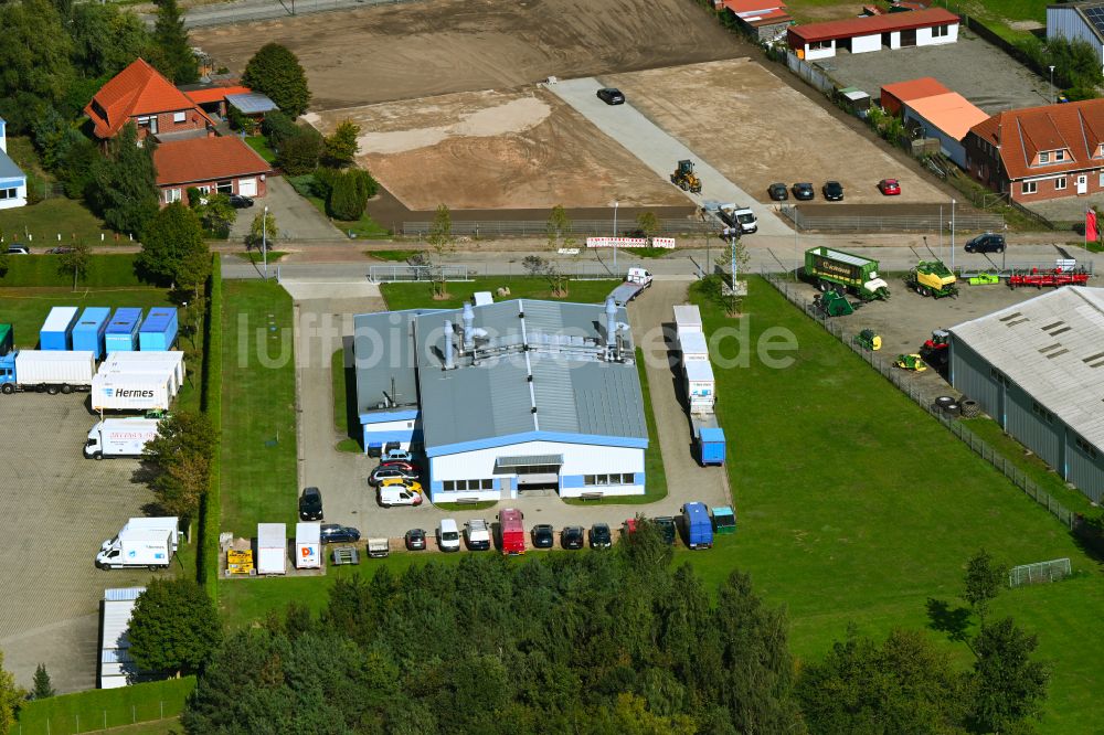 Demmin von oben - Werksgelände der peenelack GmbH & Co. KG in Demmin im Bundesland Mecklenburg-Vorpommern, Deutschland