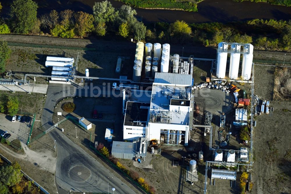 Luftaufnahme Wittenberge - Werksgelände der PME BioLiquid im Ortsteil Garsedow in Wittenberge im Bundesland Brandenburg, Deutschland