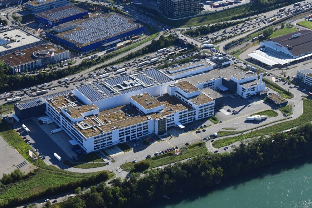 Luftbild Pratteln - Werksgelände und Produktionsstandort der Coop Genossenschaft für den Detailhandel und Grosshandel in Pratteln im Kanton Basel-Landschaft, Schweiz
