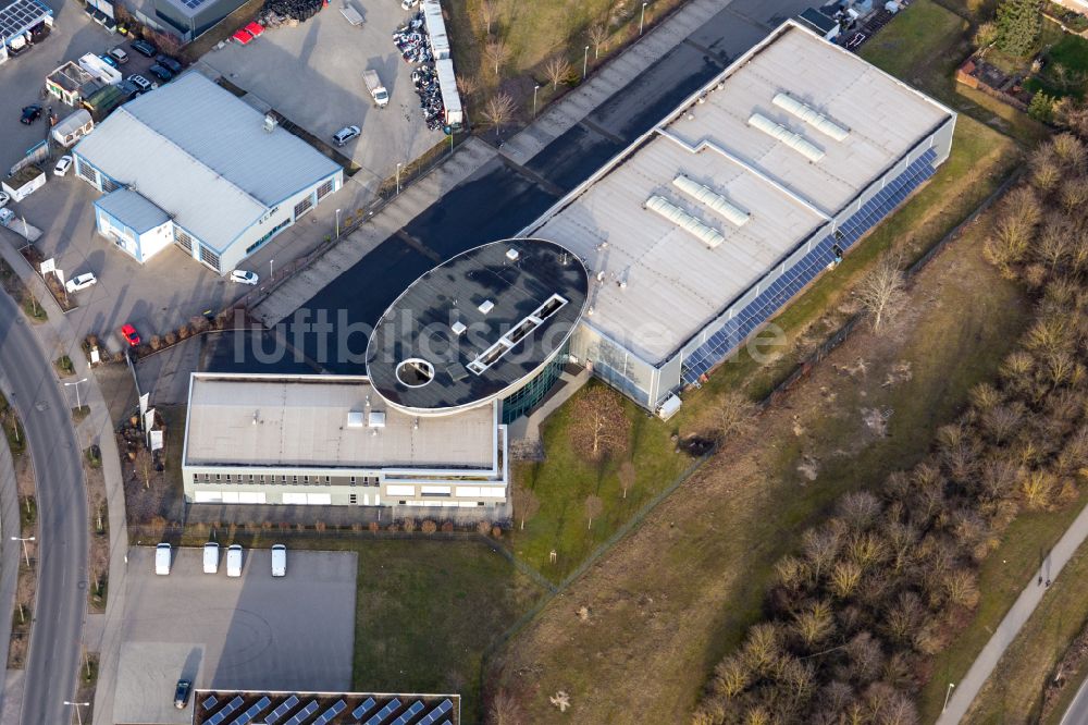 Frankenthal von oben - Werksgelände der Rohmann GmbH in Frankenthal im Bundesland Rheinland-Pfalz, Deutschland