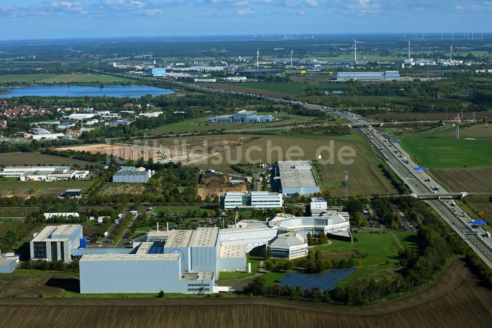 Barleben von oben - Werksgelände der Salutas Pharma GmbH in Barleben im Bundesland Sachsen-Anhalt, Deutschland