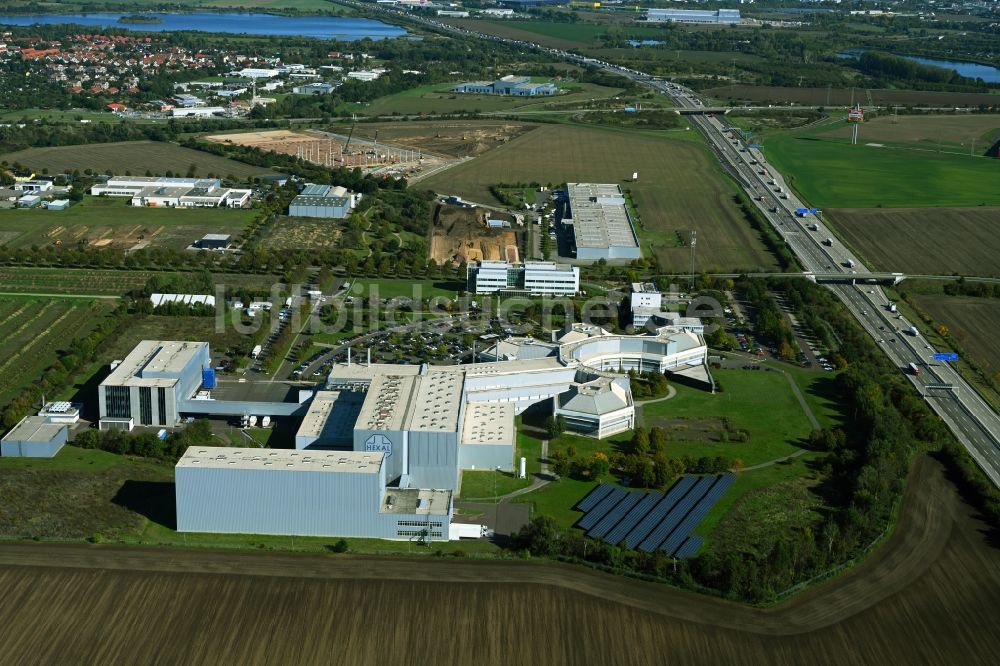 Luftaufnahme Barleben - Werksgelände der Salutas Pharma GmbH in Barleben im Bundesland Sachsen-Anhalt, Deutschland