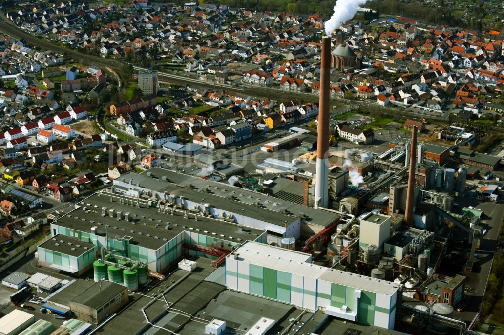 Stockstadt am Main von oben - Werksgelände der Sappi Stockstadt GmbH in Stockstadt am Main im Bundesland Bayern, Deutschland