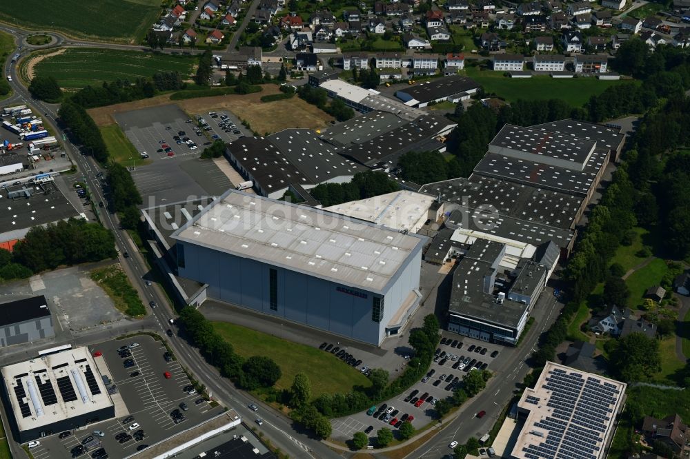 Sundern (Sauerland) von oben - Werksgelände der SEVERIN Elektrogeräte GmbH in Sundern (Sauerland) im Bundesland Nordrhein-Westfalen, Deutschland