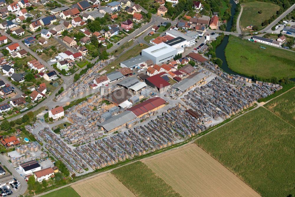 Luftbild Hardthausen am Kocher - Werksgelände des Sägewerks der Häberlein GmbH Untere Au in Hardthausen am Kocher im Bundesland Baden-Württemberg, Deutschland