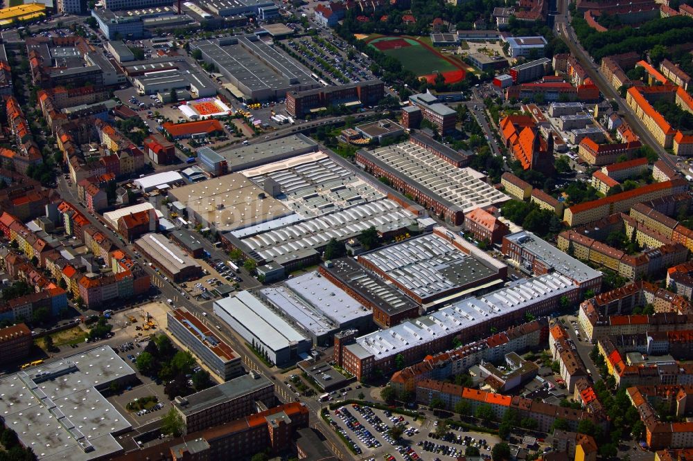 Nürnberg von oben - Werksgelände der SIEMENS AG im Ortsteil Gugelstraße in Nürnberg im Bundesland Bayern, Deutschland
