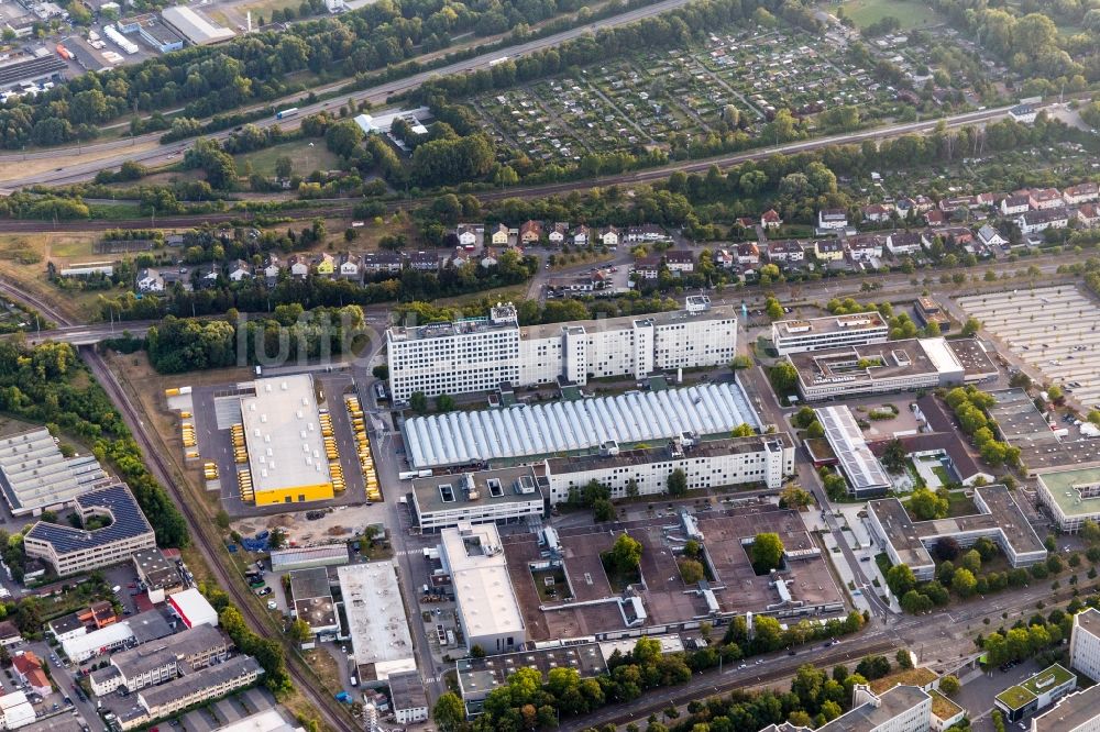 Karlsruhe von oben - Werksgelände Siemens im Ortsteil Knielingen in Karlsruhe im Bundesland Baden-Württemberg, Deutschland
