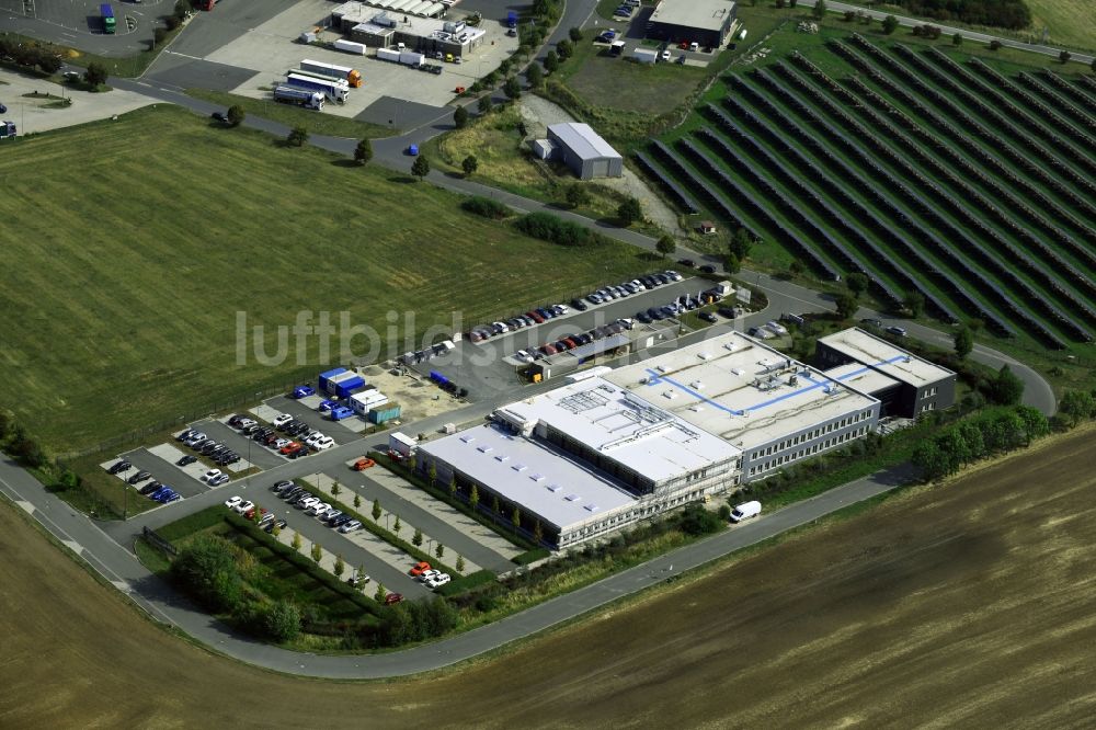 Luftbild Heidegrund - Werksgelände der SimonsVoss Technologies an der Lindenstraße in Heidegrund im Bundesland Sachsen-Anhalt, Deutschland
