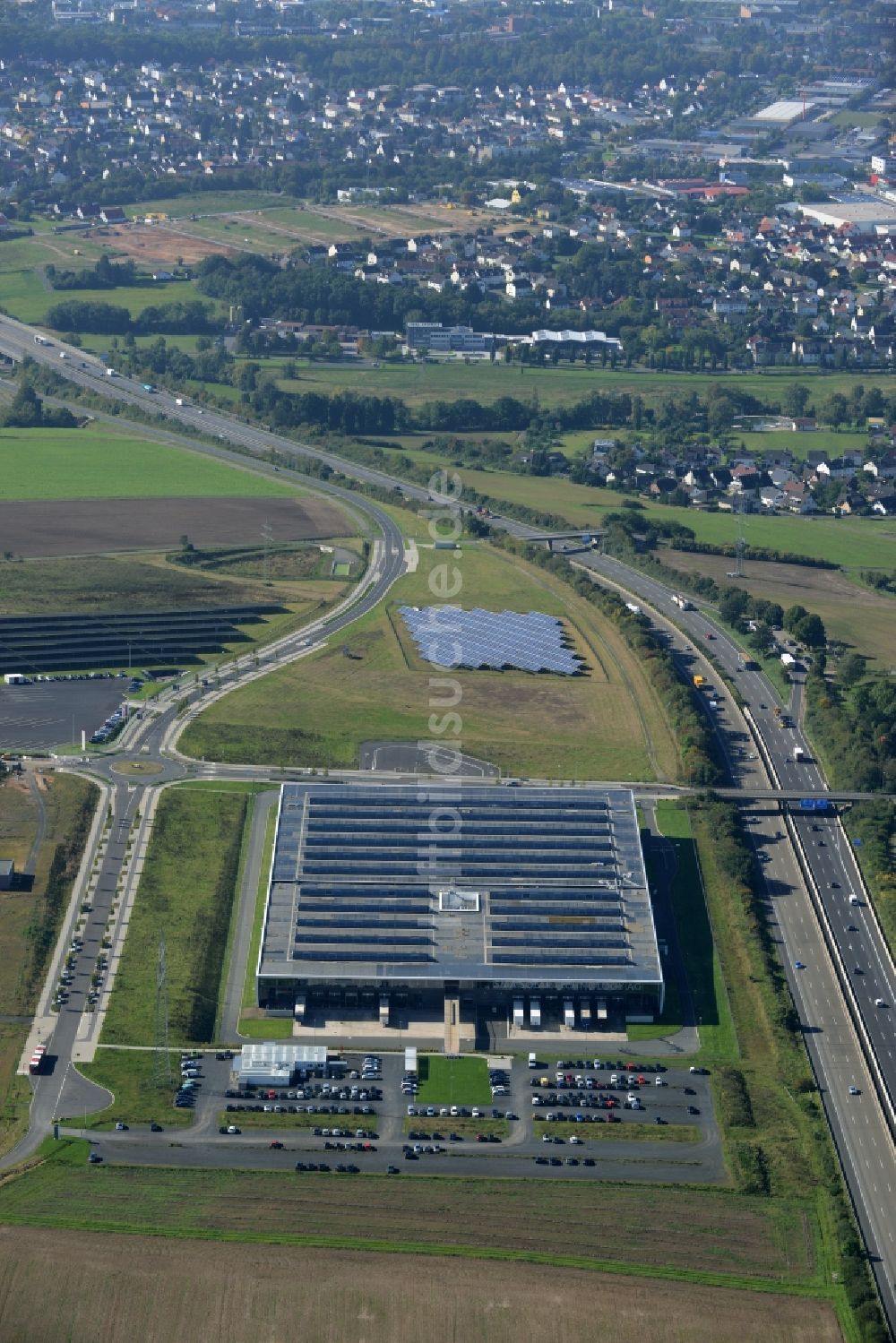Luftaufnahme Niestetal - Werksgelände der SMA Solar Technology AG in Niestetal im Bundesland Hessen