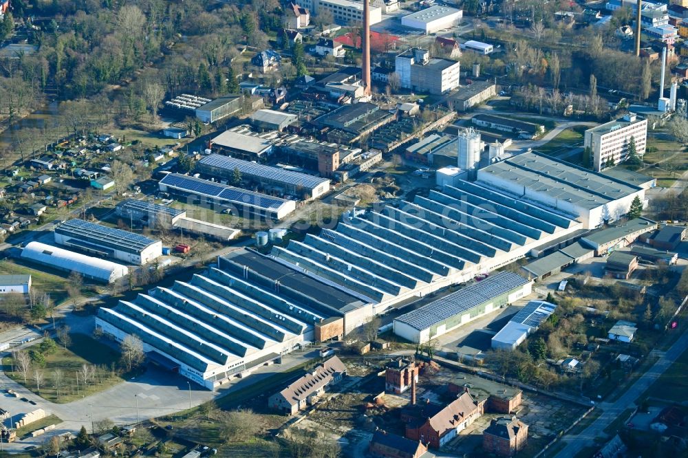 Luftaufnahme Spremberg - Werksgelände der SPRELA GmbH an der Westbahnstraße in Spremberg im Bundesland Brandenburg, Deutschland