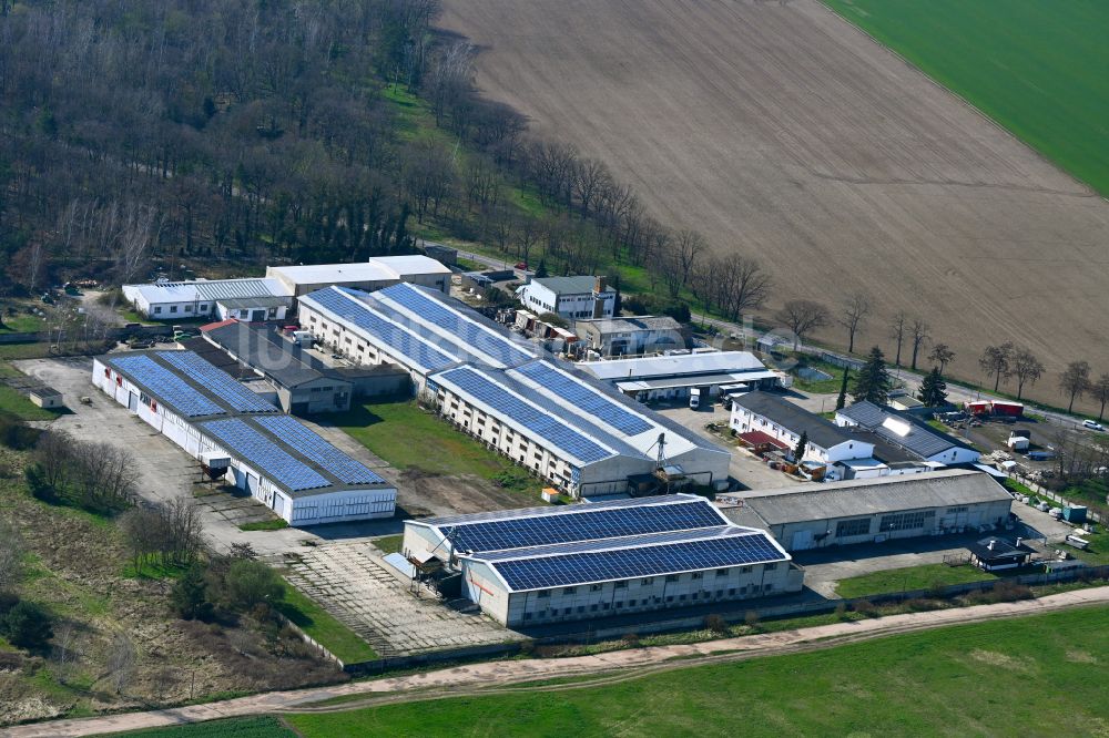 Dessau aus der Vogelperspektive: Werksgelände Stahlmöbel Dessau GmbH in Dessau im Bundesland Sachsen-Anhalt, Deutschland
