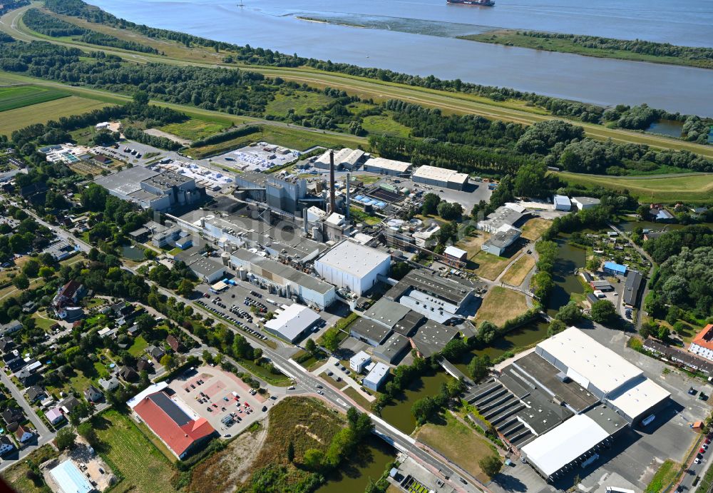 Glückstadt von oben - Werksgelände der Steinbeis Papier GmbH in Glückstadt im Bundesland Schleswig-Holstein, Deutschland