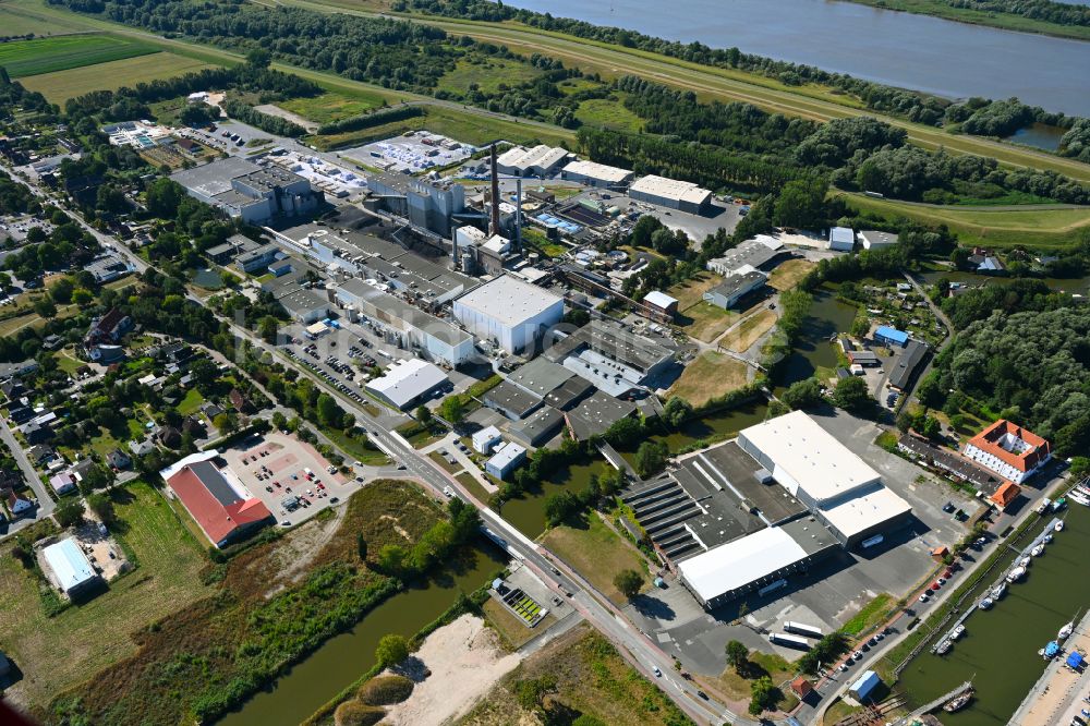 Glückstadt aus der Vogelperspektive: Werksgelände der Steinbeis Papier GmbH in Glückstadt im Bundesland Schleswig-Holstein, Deutschland