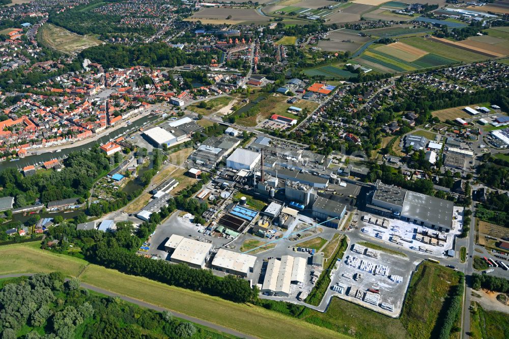Luftaufnahme Glückstadt - Werksgelände der Steinbeis Papier GmbH in Glückstadt im Bundesland Schleswig-Holstein, Deutschland