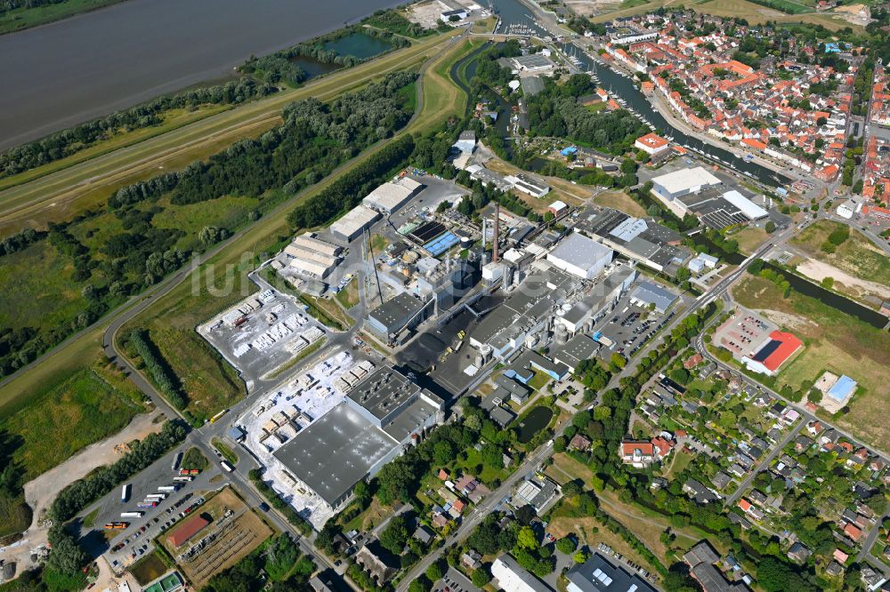 Glückstadt von oben - Werksgelände der Steinbeis Papier GmbH in Glückstadt im Bundesland Schleswig-Holstein, Deutschland